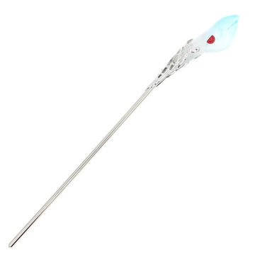 Blue Glass Lampwork Beads Calla Lily Hair Stick w/ Red Center